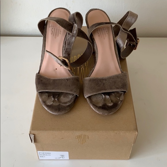 Anthropologie Charlotte Stone Samia Heels (slate) - Picture 5 of 6